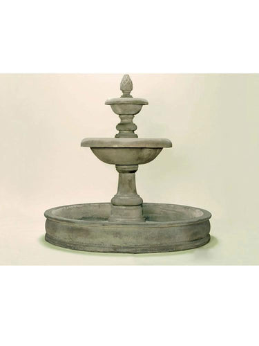 Newcastle Two Tier Pond Outdoor Cast Stone Garden Fountain Fountain Tuscan